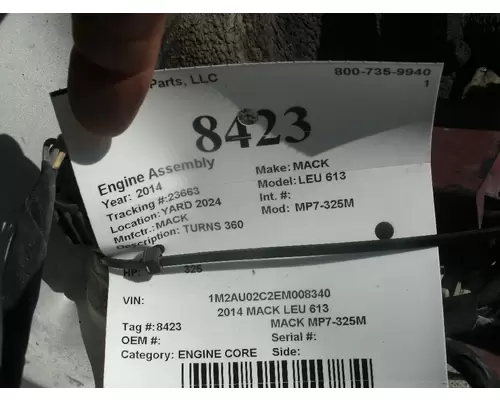 Engine Assembly MACK MP7-325M Big 3 Truck Parts, LLC