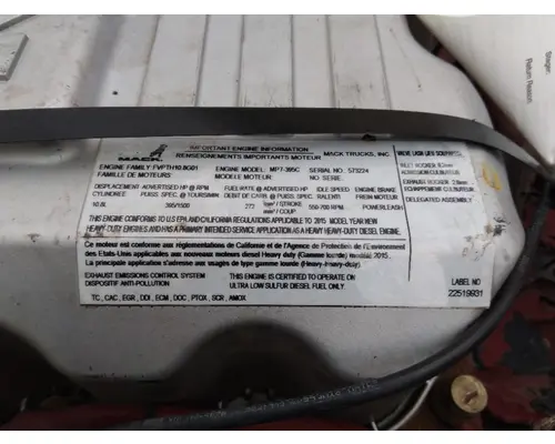 Engine Assembly MACK MP7 EPA 13 (D11) LKQ Thompson Motors - Wykoff