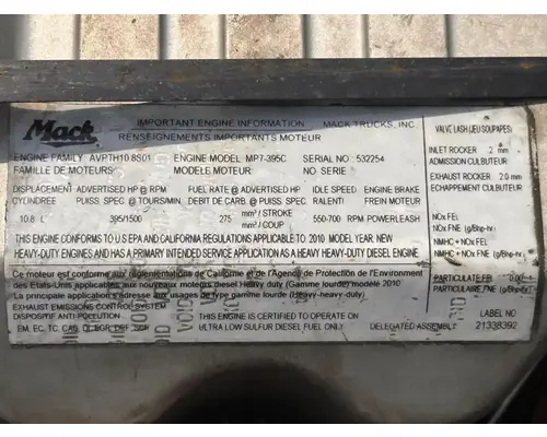 Engine Assembly Mack MP7 Complete Recycling Group LLC