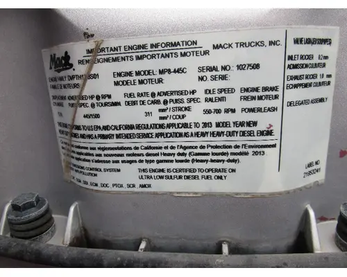 Engine Assembly MACK MP8 Tim Jordan's Truck Parts, Inc.