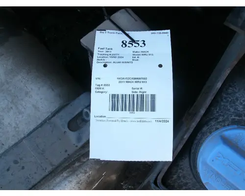 Fuel Tank MACK MRU 613 Big 3 Truck Parts, LLC
