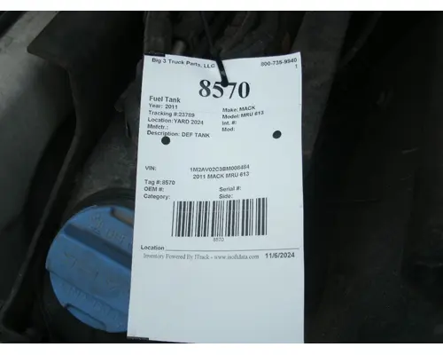 Fuel Tank MACK MRU 613 Big 3 Truck Parts, LLC
