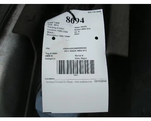 Fuel Tank MACK MRU 613 Big 3 Truck Parts, LLC