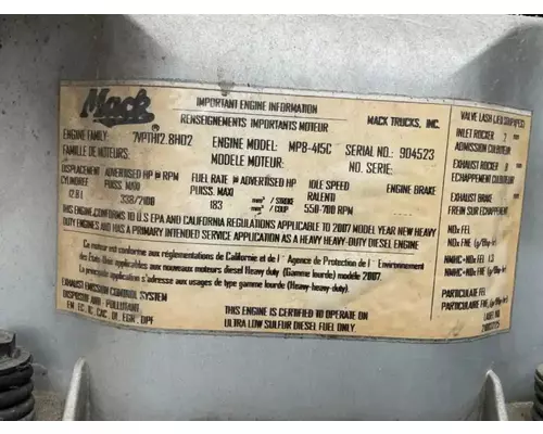 Mack Other Engine Assembly