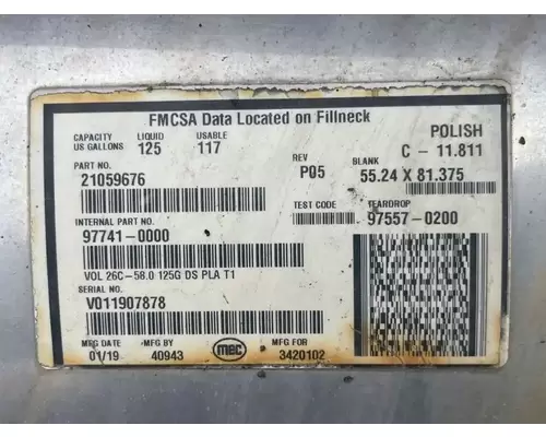 Mack Pinnacle Fuel Tank