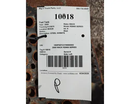 Fuel Tank MACK RD600 SERIES Big 3 Truck Parts, LLC