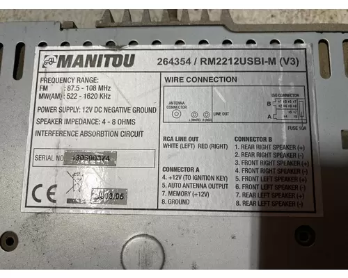 Manitou MLT840-115 Equip Electrical Misc. Parts