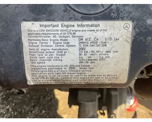 Mercedes MB OM612LA Engine Assembly