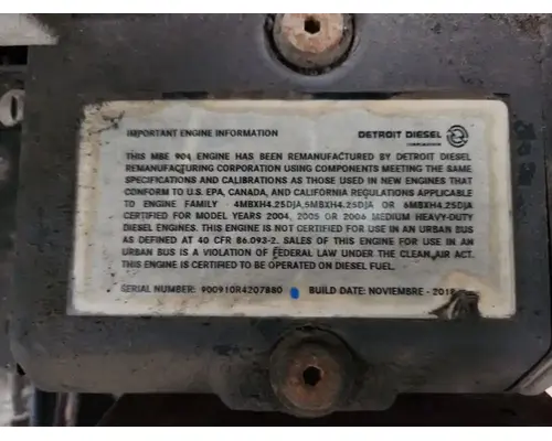 Mercedes MBE 900 Engine Assembly