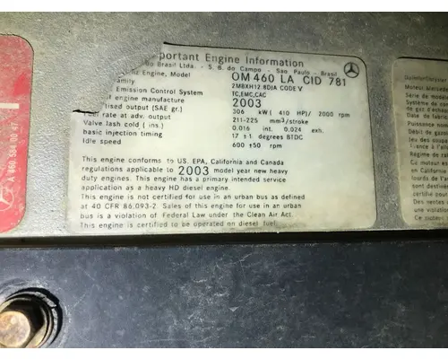 Mercedes MBE4000 Engine Assembly