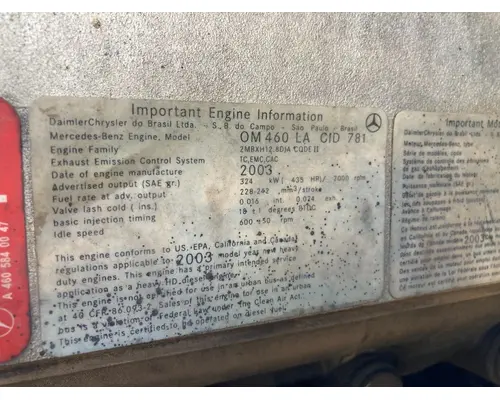 Mercedes MBE4000 Engine Assembly