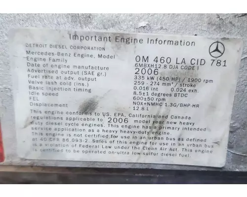 Mercedes OM460LA Engine Assembly