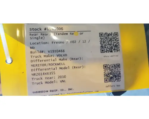 Meritor/Rockwell MR20143M Rear Rears (Tandem Rear or Single)