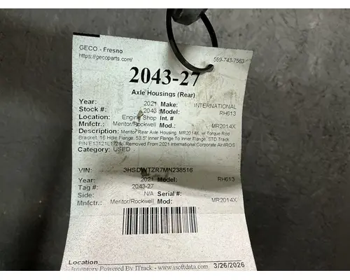 Meritor/Rockwell MR2014X Axle Housings (Rear)