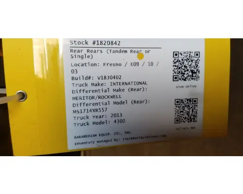 Meritor/Rockwell MS1714X Rear Rears (Tandem Rear or Single)