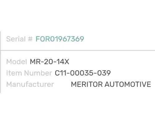 Meritor/Rockwell MT40-14X Axle Assembly, Rear