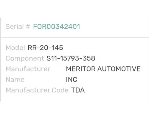 Meritor/Rockwell RT40-145 Axle Assembly, Rear