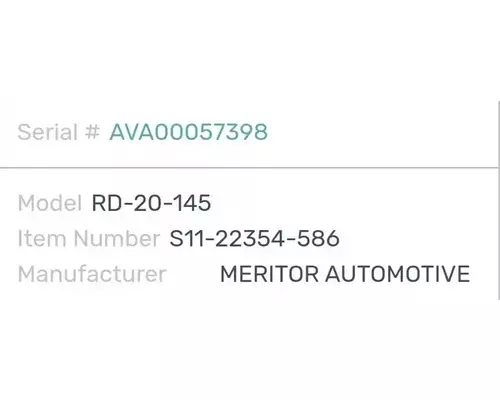Meritor/Rockwell RT40-145 Rears (Front)