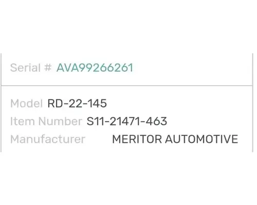 Meritor/Rockwell RT44-145 Cutoff