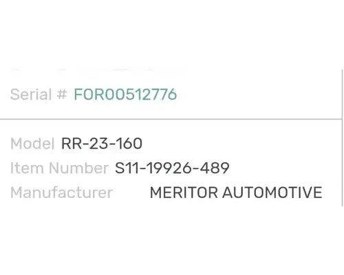 Meritor/Rockwell RT46-160 Axle Assembly, Rear