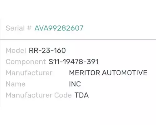 Meritor/Rockwell RT46-160 Axle Assembly, Rear