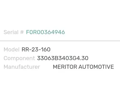 Meritor/Rockwell RT46160 P Axle Assembly, Rear