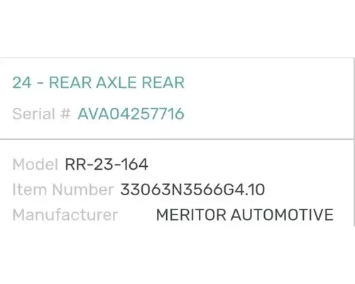 Meritor/Rockwell RT46164 Axle Assembly, Rear