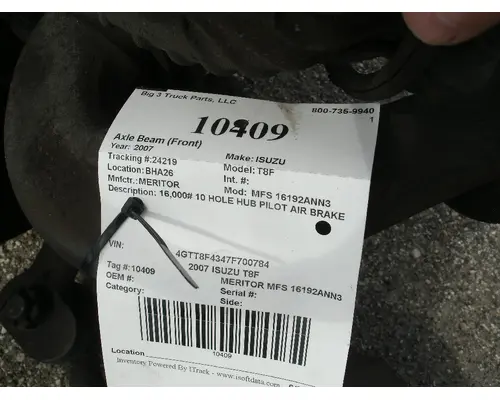 Axle Beam (Front) MERITOR MFS 16192ANN3 Big 3 Truck Parts, LLC