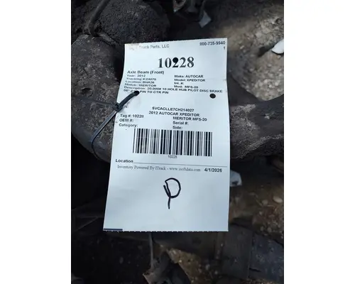 Axle Beam (Front) MERITOR MFS-20 Big 3 Truck Parts, LLC