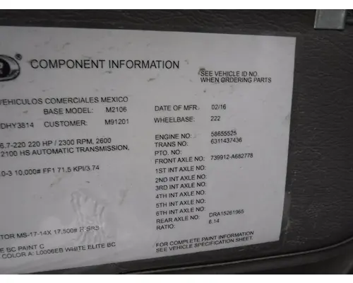 Axle Assembly, Rear (Single Or Rear) MERITOR MS-17-14X Dutchers Inc   Heavy Truck Div  Ny