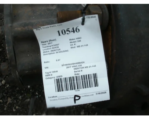 Rears (Rear) MERITOR MS 21-14X Big 3 Truck Parts, LLC