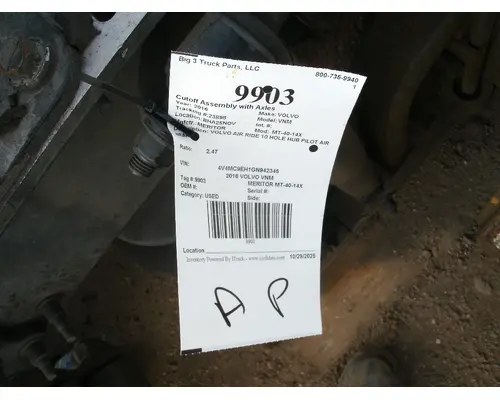 Cutoff Assembly (Complete With Axles) MERITOR MT-40-14X Big 3 Truck Parts, LLC