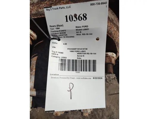 Rears (Rear) MERITOR RS-19-144 Big 3 Truck Parts, LLC