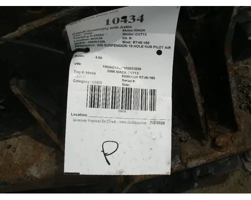 Cutoff Assembly (Complete With Axles) MERITOR RT46-160 Big 3 Truck Parts, LLC