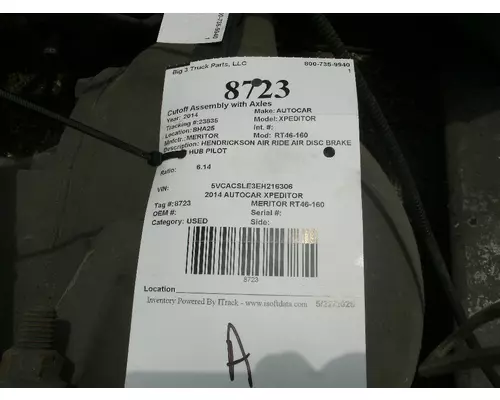 Cutoff Assembly (Complete With Axles) MERITOR RT46-160 Big 3 Truck Parts, LLC