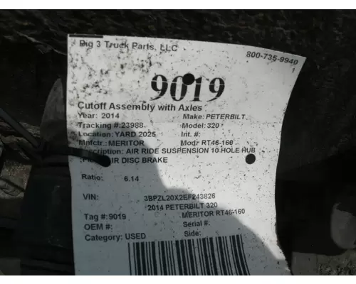 Cutoff Assembly (Complete With Axles) MERITOR RT46-160 Big 3 Truck Parts, LLC