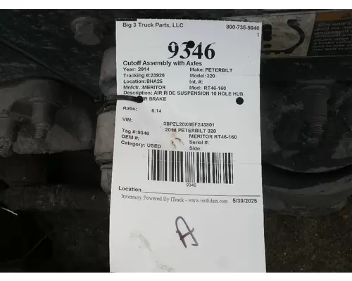 Cutoff Assembly (Complete With Axles) MERITOR RT46-160 Big 3 Truck Parts, LLC