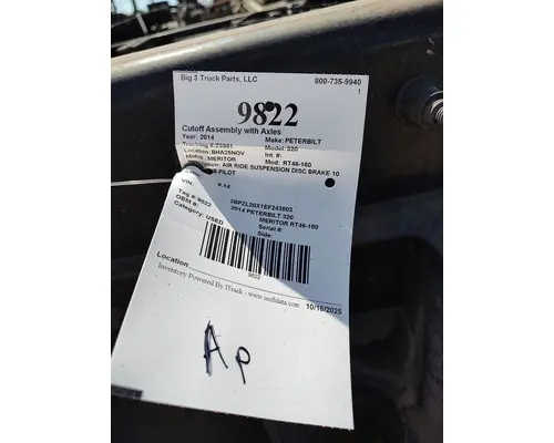 Cutoff Assembly (Complete With Axles) MERITOR RT46-160 Big 3 Truck Parts, LLC