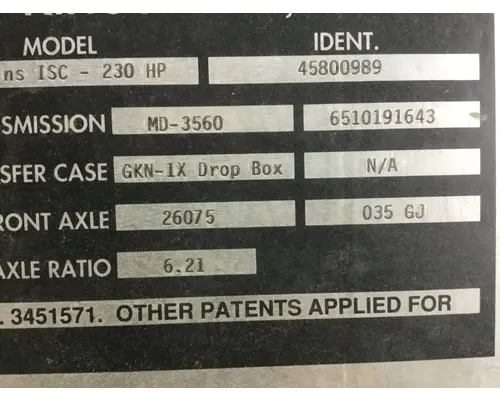 Misc Equ OTHER Axle Assembly, Front (unused)