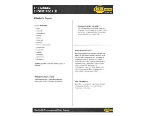 Mitsubishi 4G32 Engine Assembly