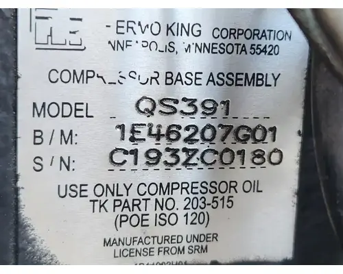 Air Conditioner Compressor New Flyer DE40 LF Complete Recycling Group LLC