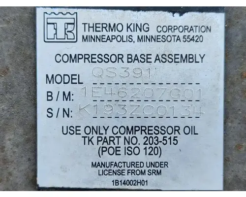 Air Conditioner Compressor New Flyer DE40 LF Complete Recycling Group LLC