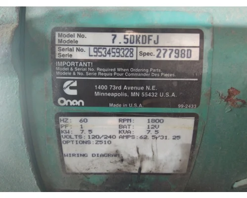ONAN ALL GENERATOR SET