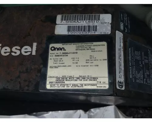 ONAN QUIET DIESEL 7500 GENERATOR