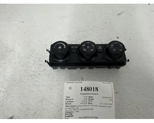 PACCAR F21-1028-13B1 Temperature Control