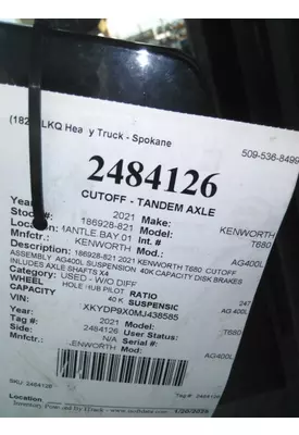 PACCAR MV2014PR247 CUTOFF - SINGLE AXLE