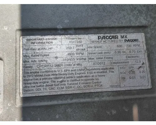 PACCAR MX-13 EPA 10 ENGINE ASSEMBLY