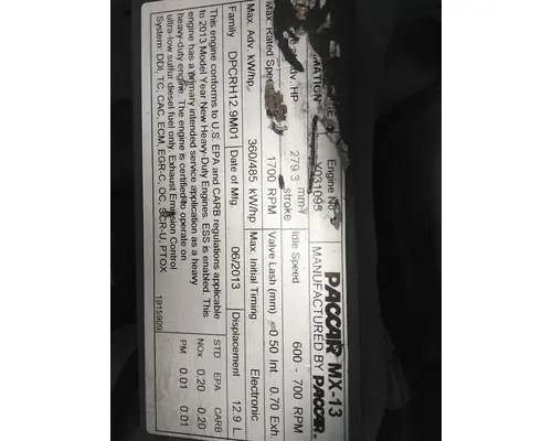PACCAR MX-13 EPA 13 ENGINE ASSEMBLY