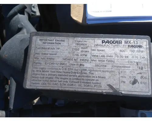 PACCAR MX-13 EPA 13 ENGINE ASSEMBLY