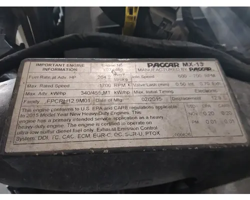 PACCAR MX-13 EPA 13 ENGINE ASSEMBLY